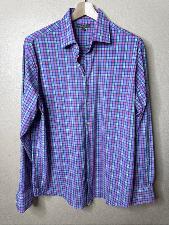 Peter Millar Other - Peter Millar Mens XL Summer Comfort Button Up Shirt Multicolor Plaid Stretch
